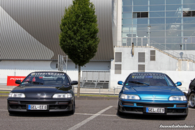 Zwei Honda CRX EE8 von vorne am EE-Meeting