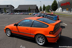 Seitenansicht der Honda CRX und Civic am EE-Meeting