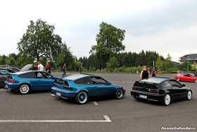 Seitenansicht dreier CRX am EE-Meeting